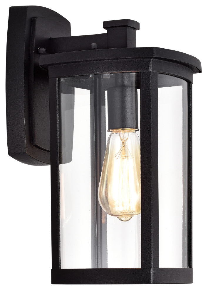 CHLOE Lighting QUILL Transitional 1-Light Textured Black Outdoor Wall Sconce