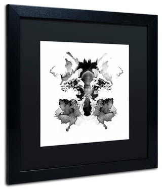 Robert Farkas 'Rorschach' Art, Black Frame, Black Mat, 16x16