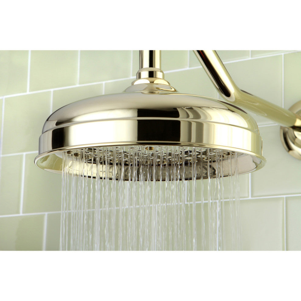 Kingston Brass 8" Raindrop Showerhead With 91 Water Channels, Polished Brass