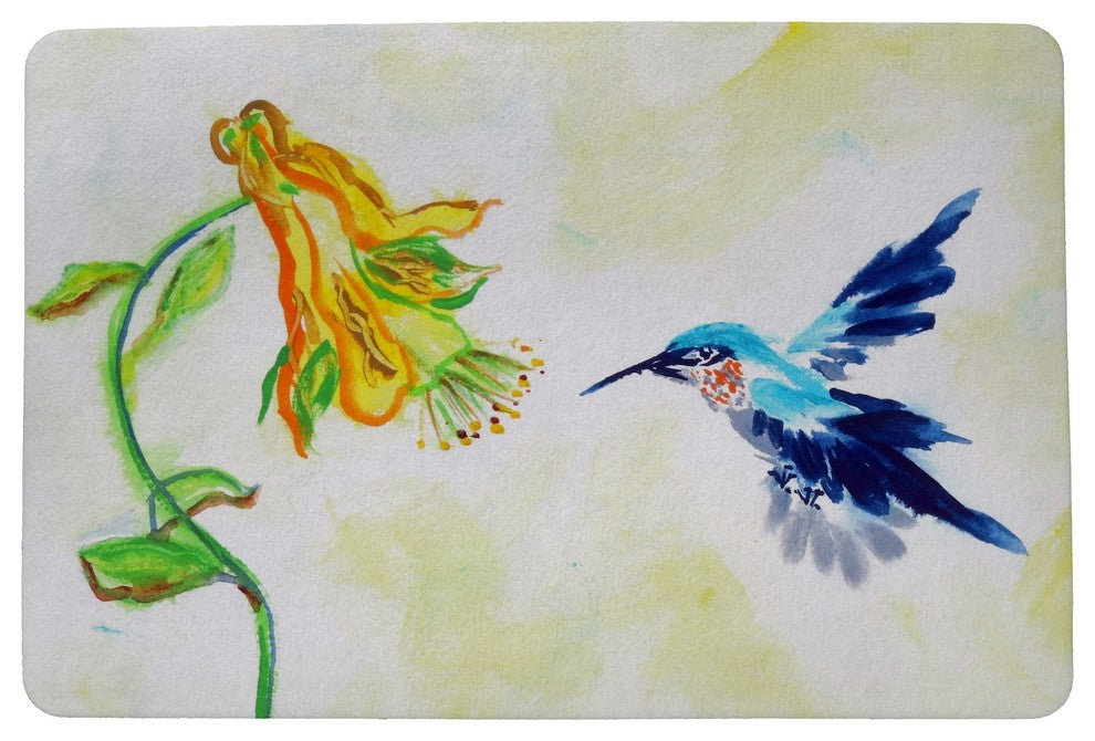 Betsy Drake Bird & Yellow Flower Door Mat 30x50