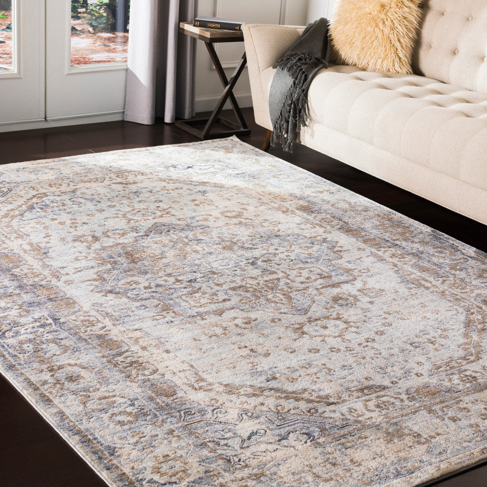 Liverpool Updated Traditional Charcoal, Gray Area Rug, 9'x13'1"