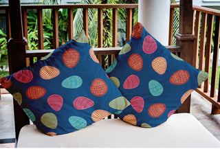 Egg Hunt Easter Indoor/Outdoor Throw Pillow, Dark Cobalt Blue, 16x16"