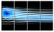 Light Blue Fractal Waves, Abstract Art on Canvas, 48"x28", 4 Panels