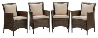 Conduit Outdoor Patio Wicker Rattan Dining Armchair Set of 4
