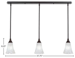 3 Light Mini Pendant, 5.5" Italian Ice Glass