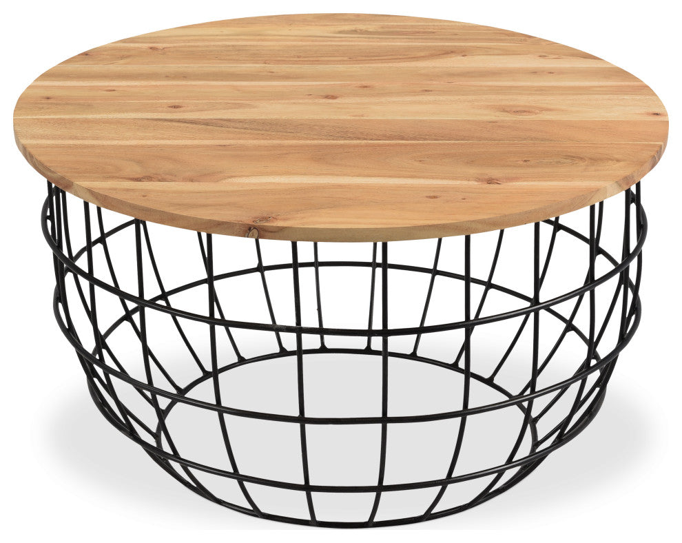 Finch Solid Wood Round coffee Table