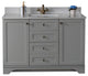 Livia Collection 48" Bath Vanity Quartz Top and Ceramic Sink, Grey, 48"