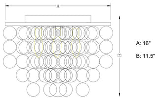 Vaxcel Elsa Capiz Shell 16" Square Flush Mount, Satin Nickel