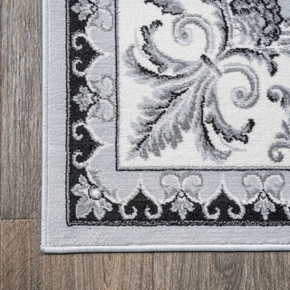 Acanthus French Border, Light Gray/Cream, 2x10