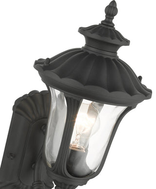 Textured Black Traditional, Victorian, Sculptural, Outdoor Wall Lantern