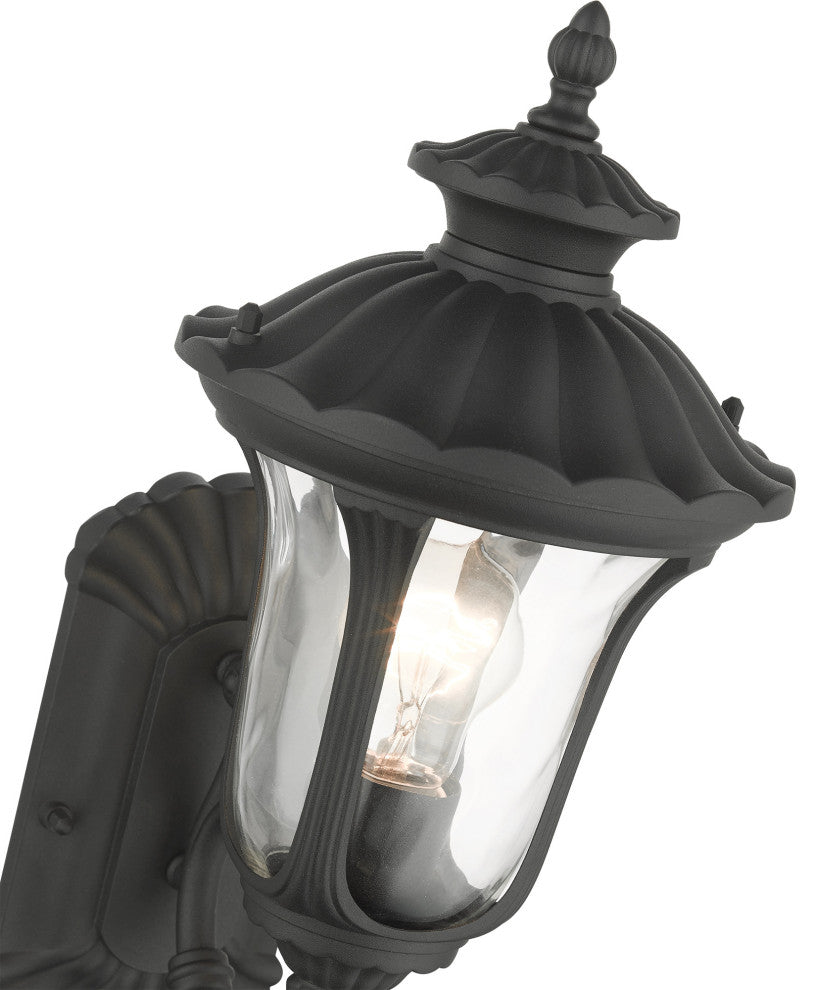 Textured Black Traditional, Victorian, Sculptural, Outdoor Wall Lantern