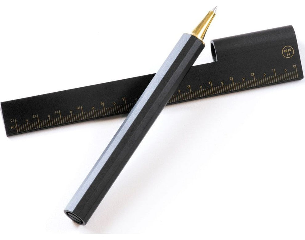 HMM Rule/One Ruler & Pen Set, Gold