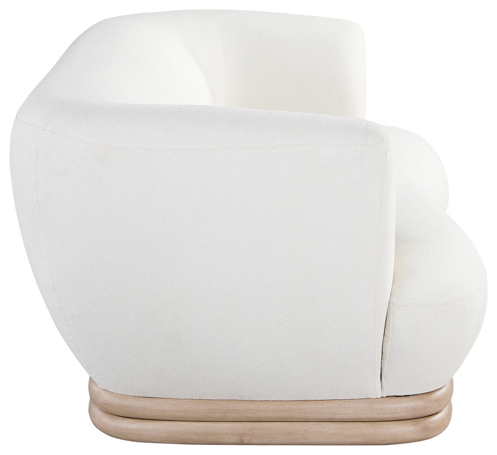 Kipton Boucle Fabric Upholstered Sofa, Cream