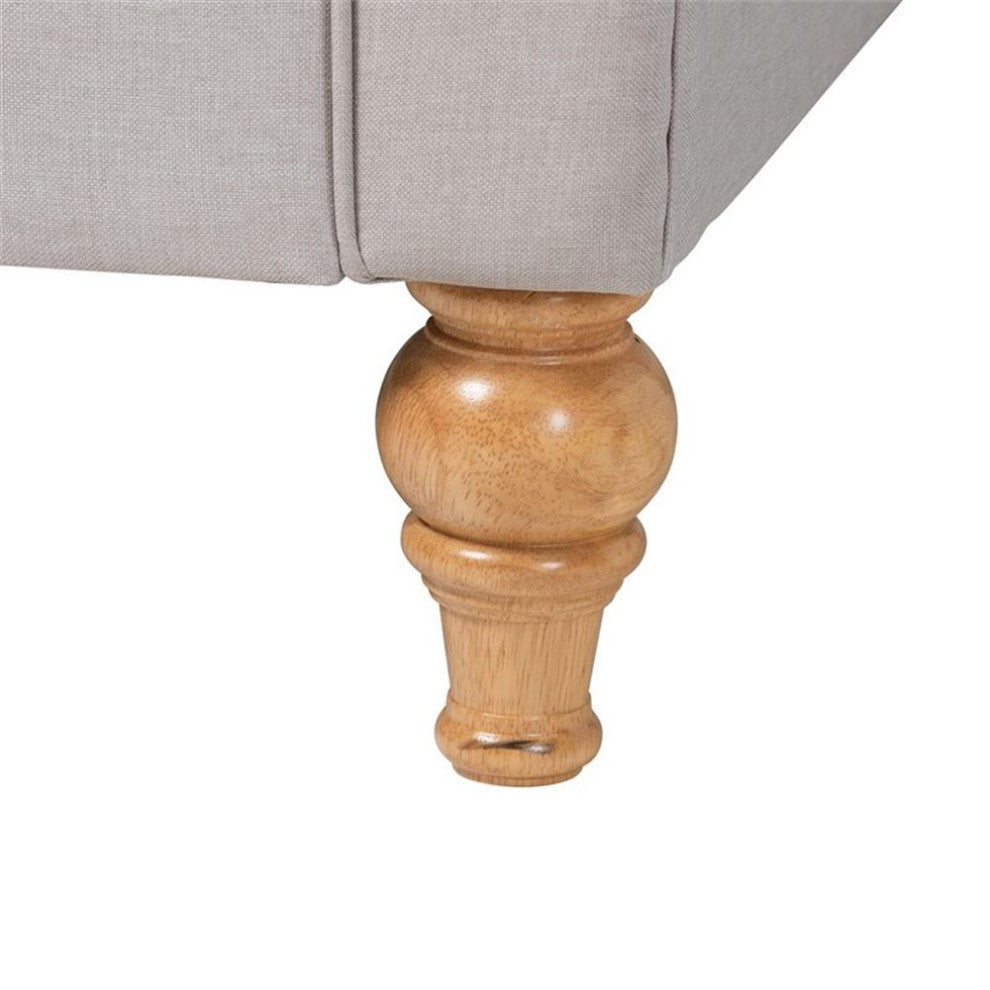 Baxton Studio Chaise Light Grey Fabric and Brown Finished Wood Twin Size Daybed