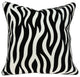20" X 7" X 20" Transitional Black And White Zebra Pillow Cover With Poly Insert