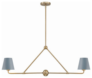 Xavier 2-Light Chandelier, Vibrant Gold/Blue