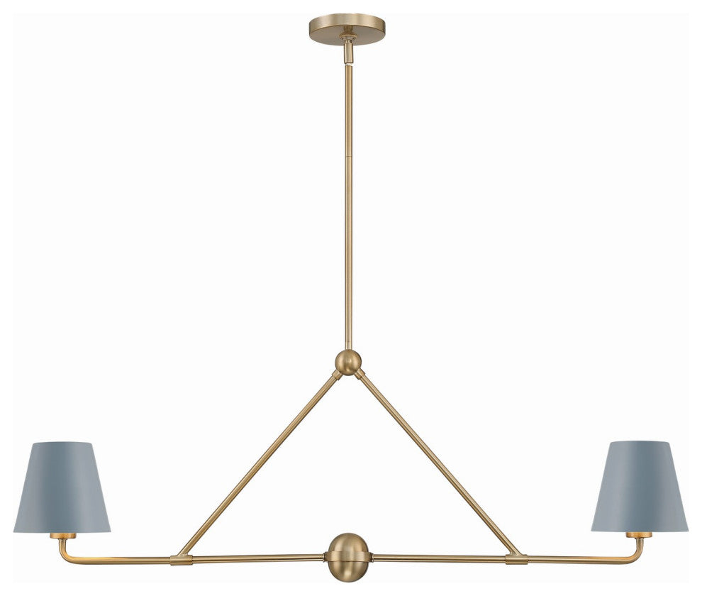 Xavier 2-Light Chandelier, Vibrant Gold/Blue