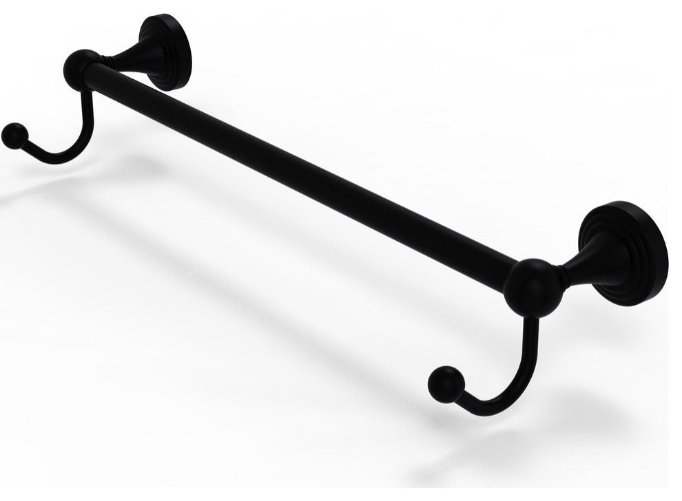 Sag Harbor 30" Towel Bar with Integrated Hooks, Matte Black
