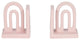 Ceramic Set of 2 6" Arch Bookends, Blush