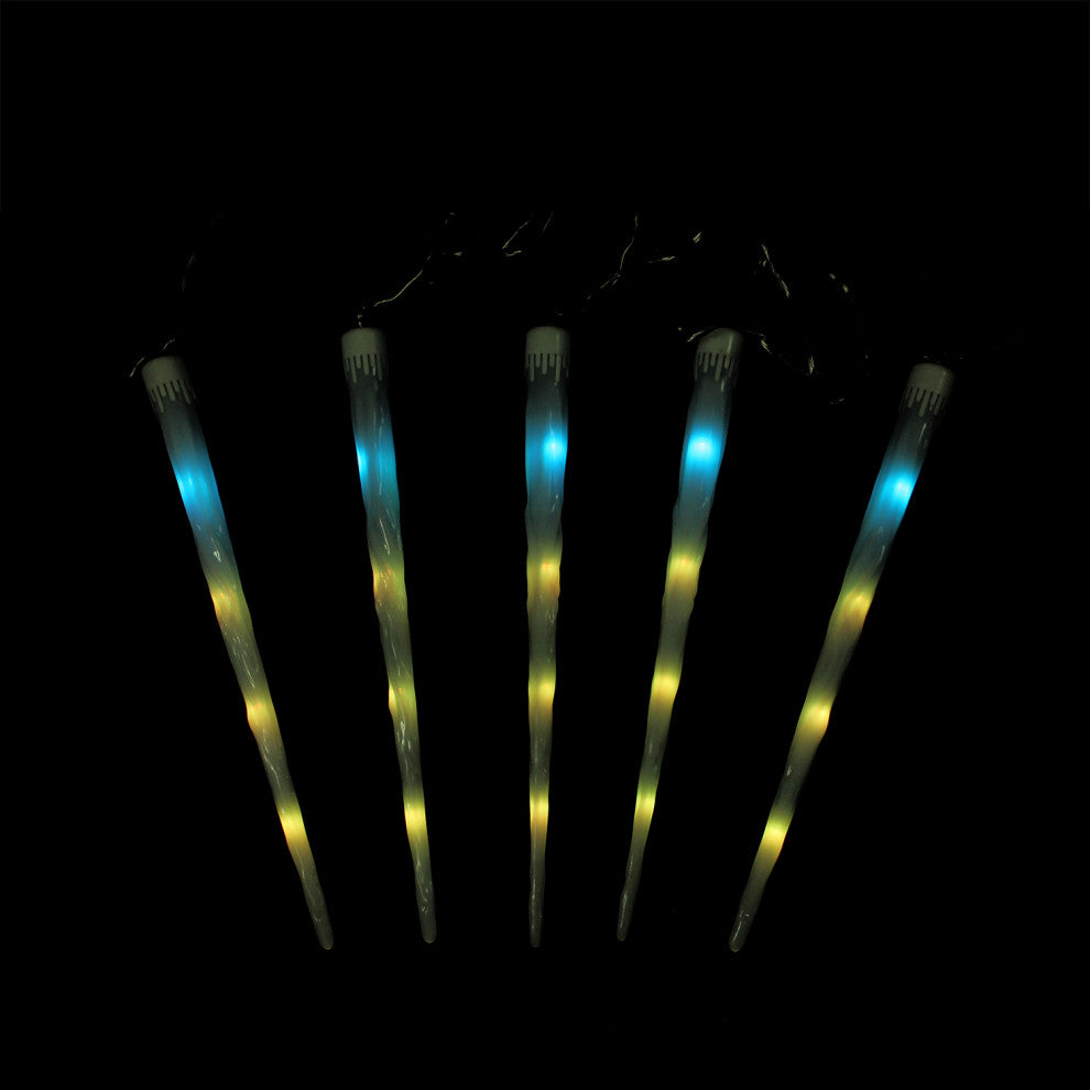 Frosted Icicle Snowfall Christmas Light Tubes, Set of 5