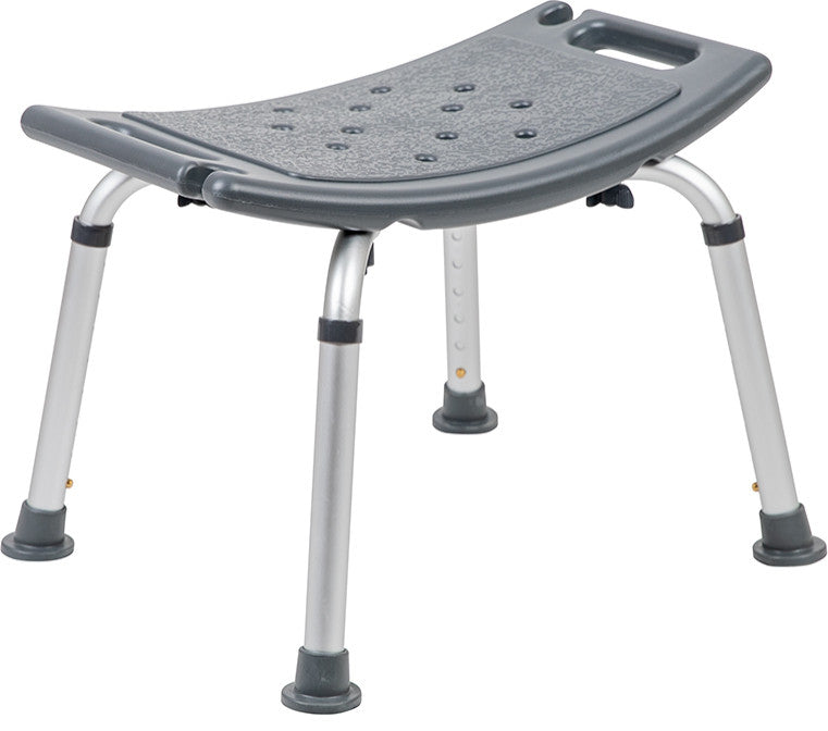 HERCULES Series 300LB Capacity Adjustable Shower Chair, Non-slip Feet, Gray