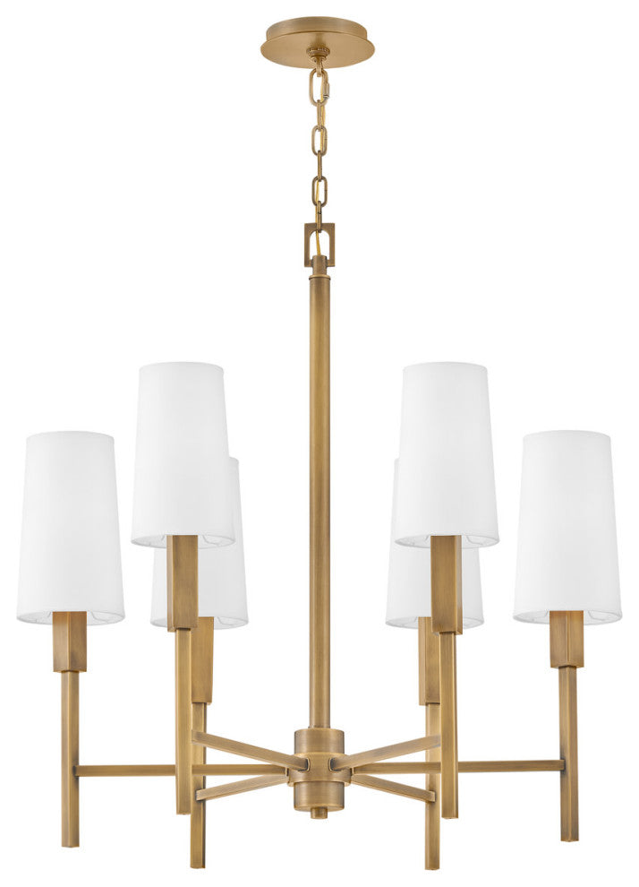 Hinkley Lighting 46455 Fenwick 6 Light 28"W Chandelier - Heritage Brass