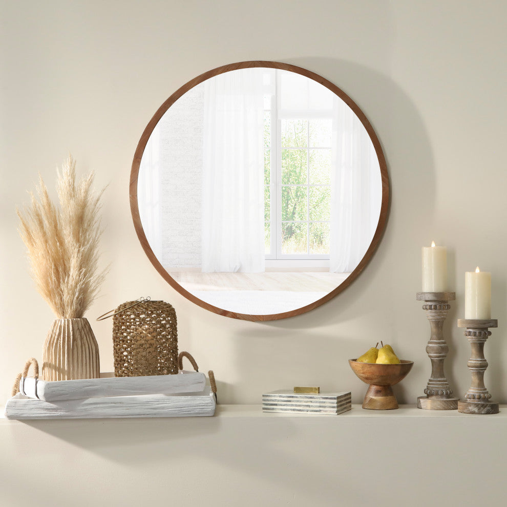 Wooden 11" Banded Bead Candle Holder