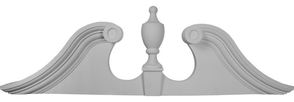 62 3/8"W x 20"H x 5/8"P Scroll Urn Pediment