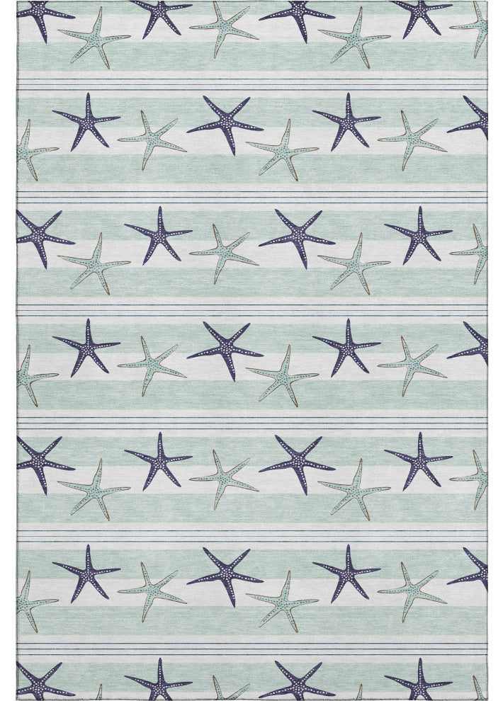 Addison Premium Washable Mayfield AMF191 Blue 8' x 10' Rug