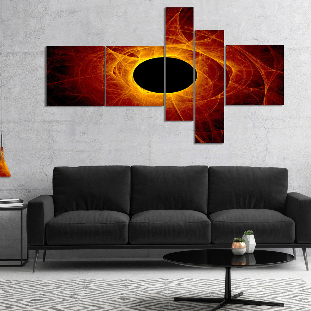 The Eye of God Digital Art, Abstract Wall Art Canvas, 60"x32", 5 panels
