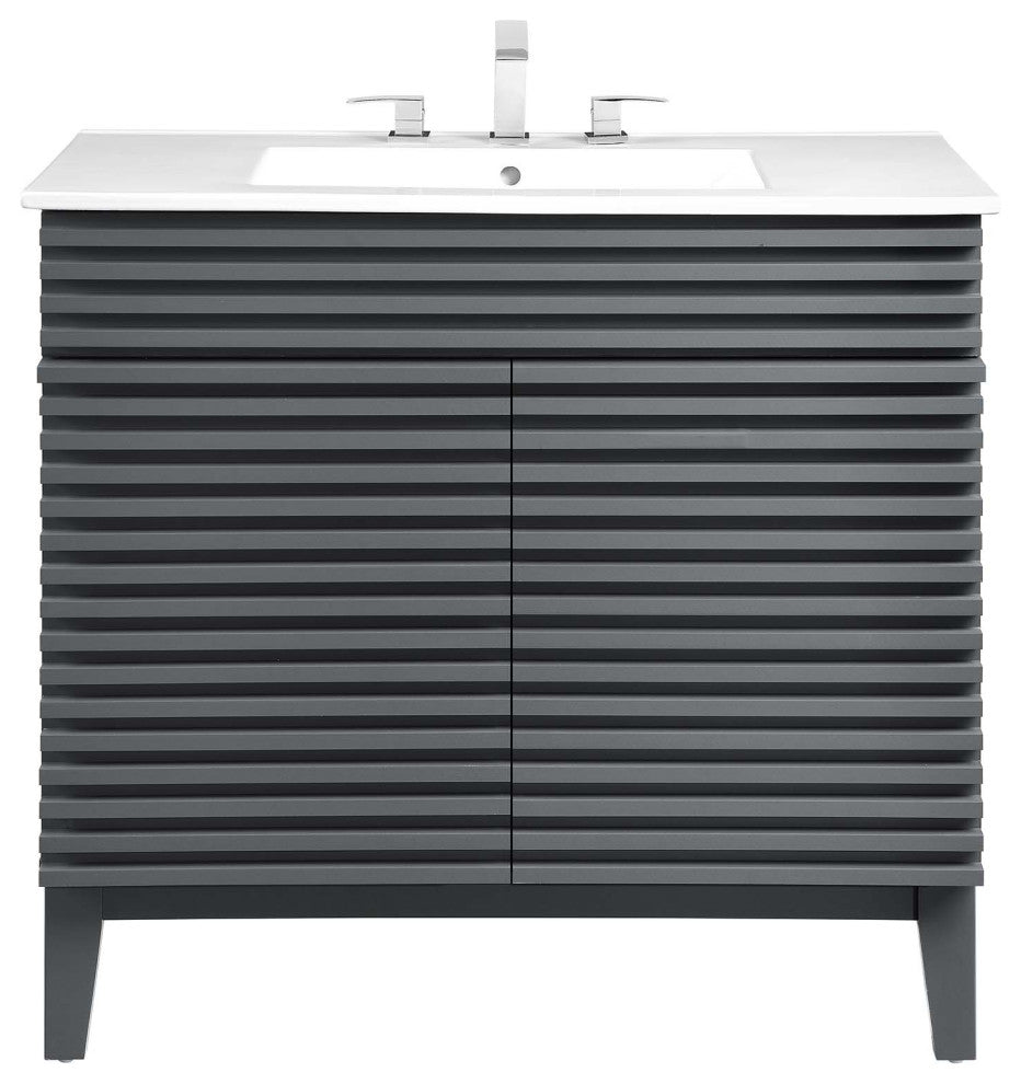 Render 36" Bathroom Vanity, Gray White