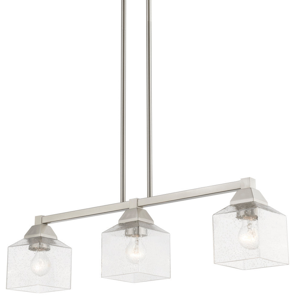 Aragon 3 Light Brushed Nickel Linear Chandelier
