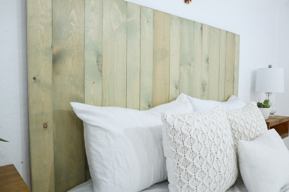 Handcrafted Headboard, Leaner Style, Sage Green, Full