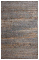 Crest Gray/Natural Rustic Striped Handmade Jute/Wool Blend Area Rug, 8' x 10'