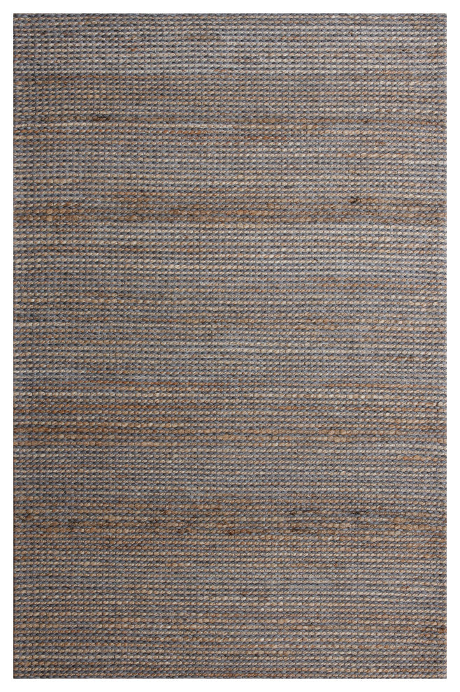 Crest Gray/Natural Rustic Striped Handmade Jute/Wool Blend Area Rug, 8' x 10'