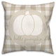Hello Pumpkin Beige Buffalo 20x20 Spun Poly Pillow