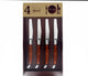French Home Set of 4 Laguiole Steak Knives, Wood Grain