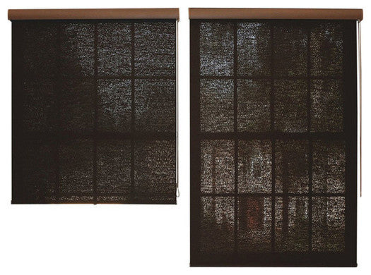 Premium Wood Look Roller Window Shade, Brown, 31"