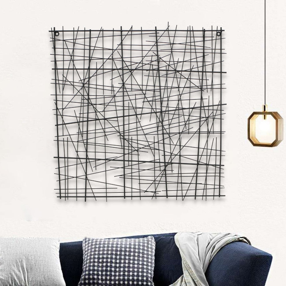 Black Square Abstract Wall Art