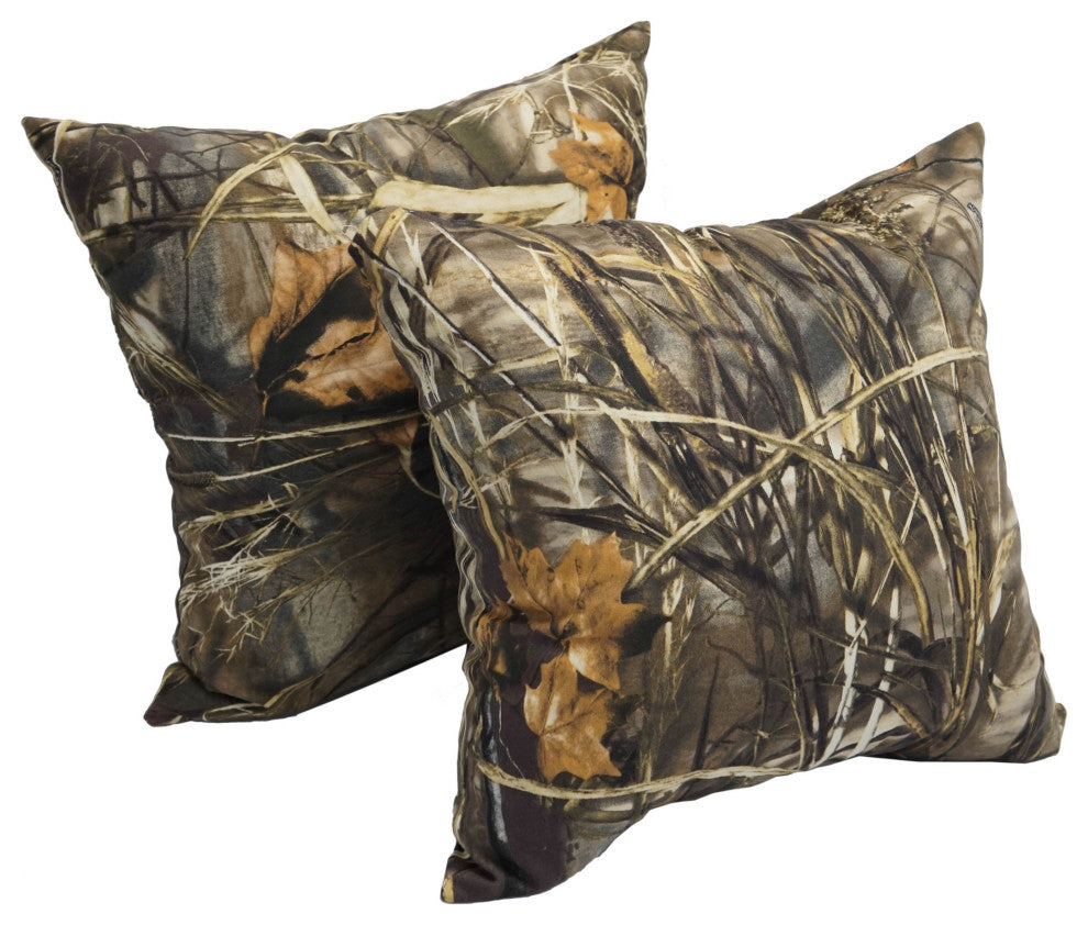 17" Jacquard Throw Pillows With Inserts, Set of 2, All Weather Forest