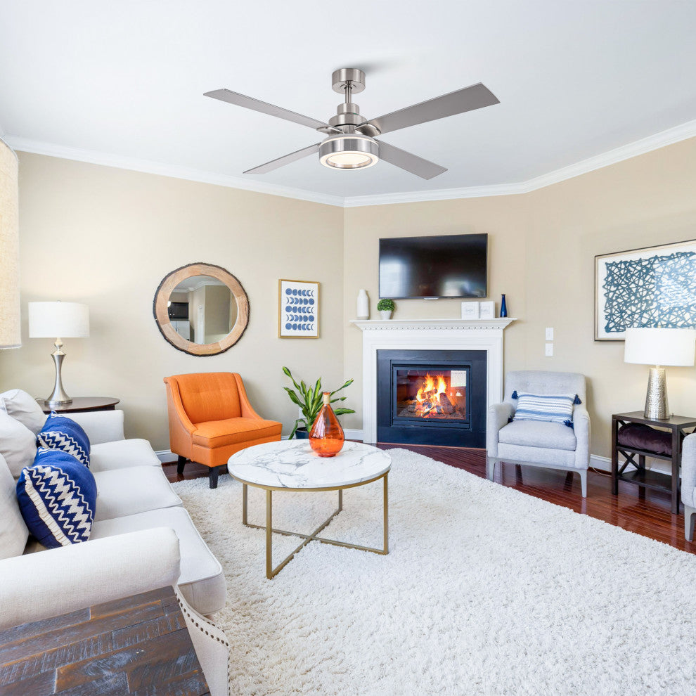 52-inch Modern LED Ceiling Fan with Light and Remote