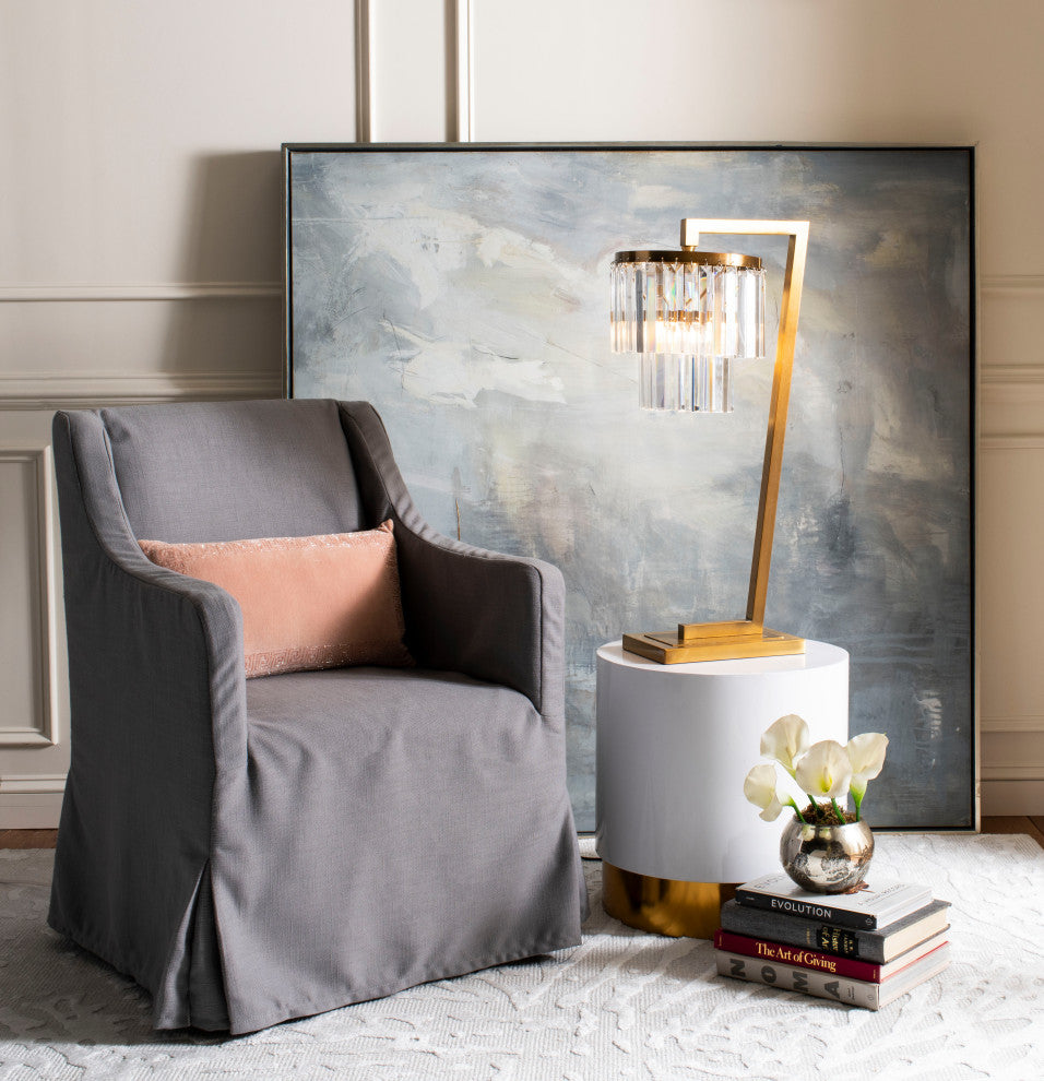Safavieh Angelo Round Side Table, White/Gold