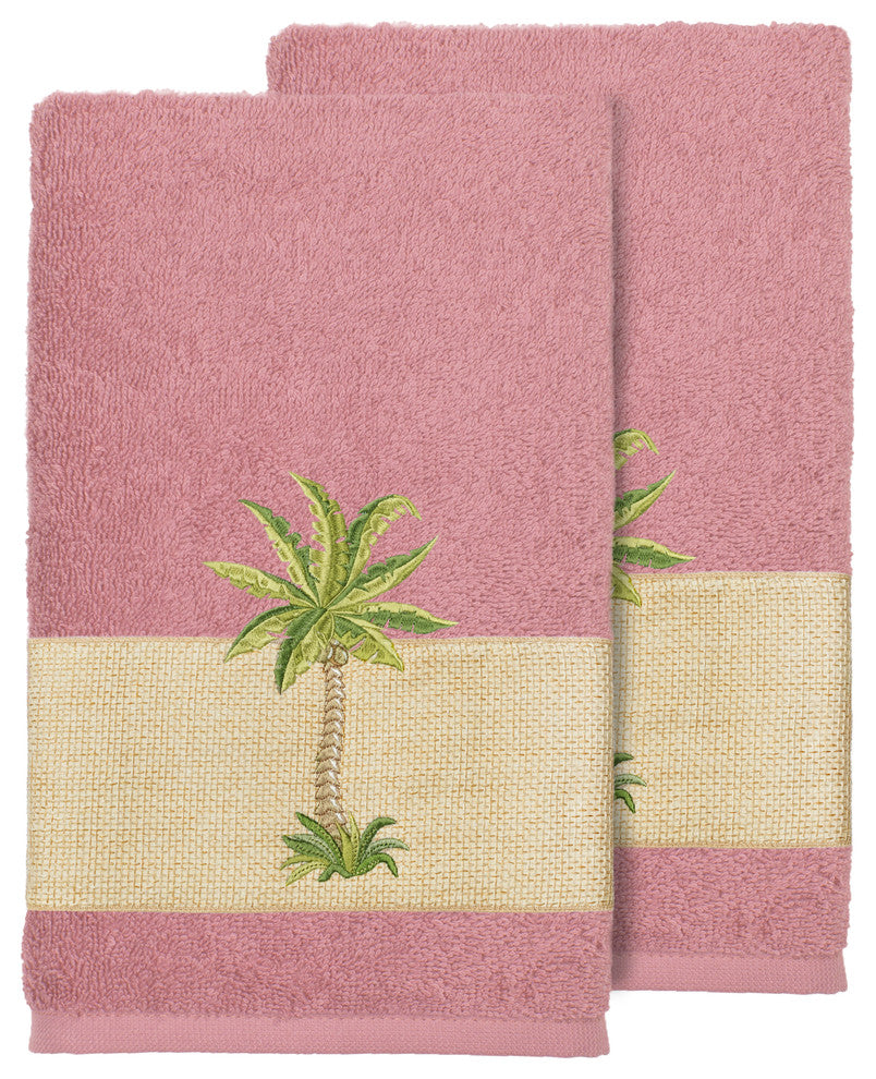 Colton 2-Piece Embellished Bath Towel Set, Tea Rose