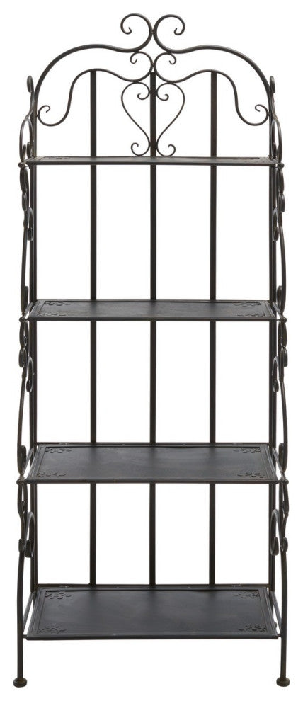 Safavieh Tyrique 4 Tier Shelf Unit, Black Rust