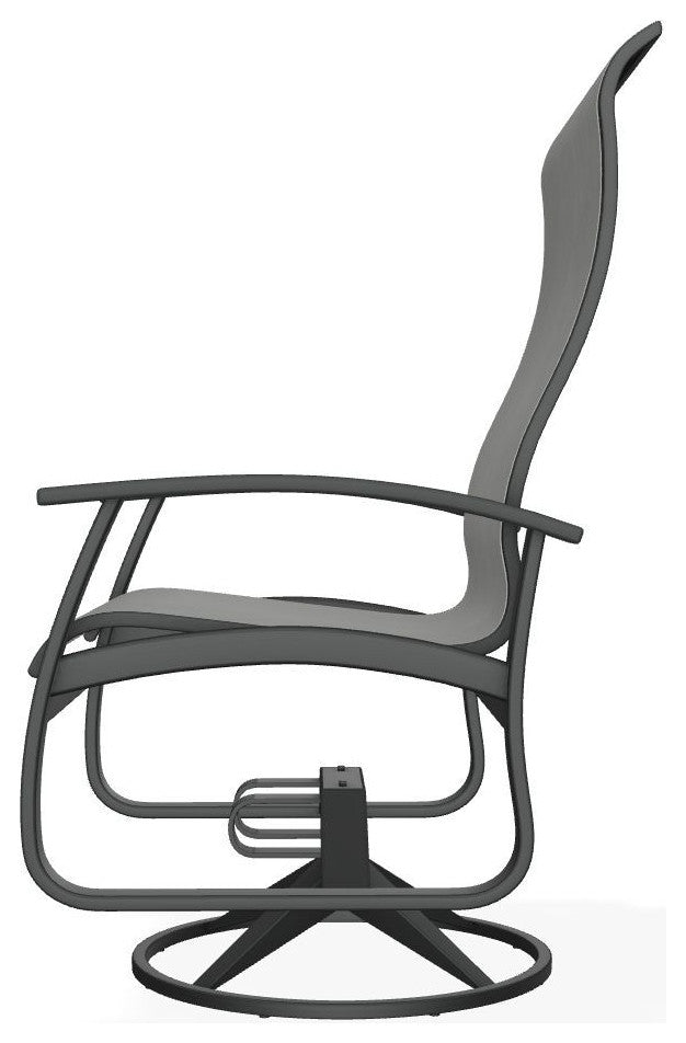 Belle Isle Sling Outdoor Swivel Rocker, Alloy/Graphite