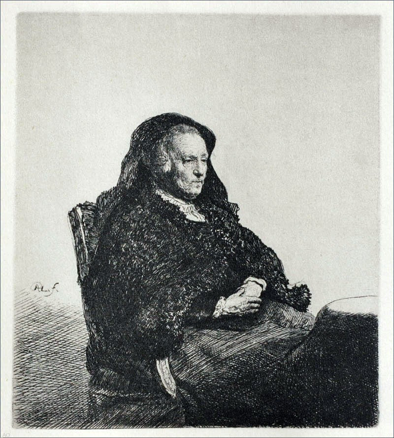 Rembrandt Van Rijn Rembrandt's Mother Seated Looking to the Right Canvas Wrap