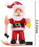 Murano Christmas Winter Decorative Glass Santa with Skis Figurine