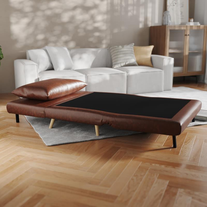 Shaw Convertible Tri-Fold Sleeper Chair with Pillow, Brown