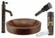 Premier Copper Products BSP1_VO17SKDB 17" Skirted Vessel Copper Sink Package