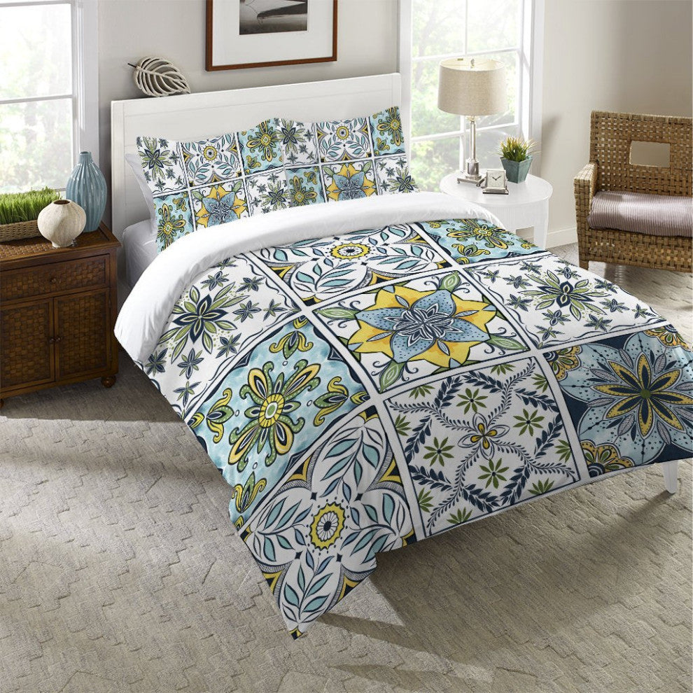 Blue Sunrise Medallion Comforter